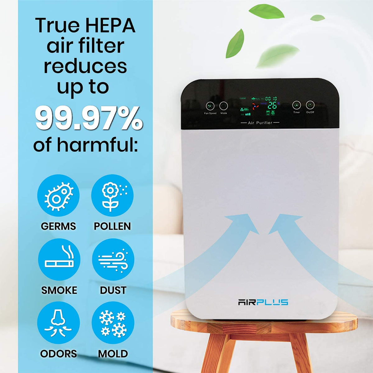 AiraNui Deluxe Air Purifier with HEPA Filter, Ozone & UV Bulb