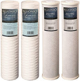 String-wound Yarn Sediment & Carbon Block Replacement Water Filters 4pcs (5 Micron) Big Blue Size 4.5" x 20" Whole House Cartridges for Rust, Iron, Sand, Dirt, Sediment, Chlorine and Odors dupont ispring apec filtro de agua culligan systems aquasana water purifier whole house water filter whole house water filter system aquasana filter replacement cartridge well water Plomero plumber contractor purificador de agua toda la casa agua de poso Water filtrations system with UV sterilizer Plumber Plomero 